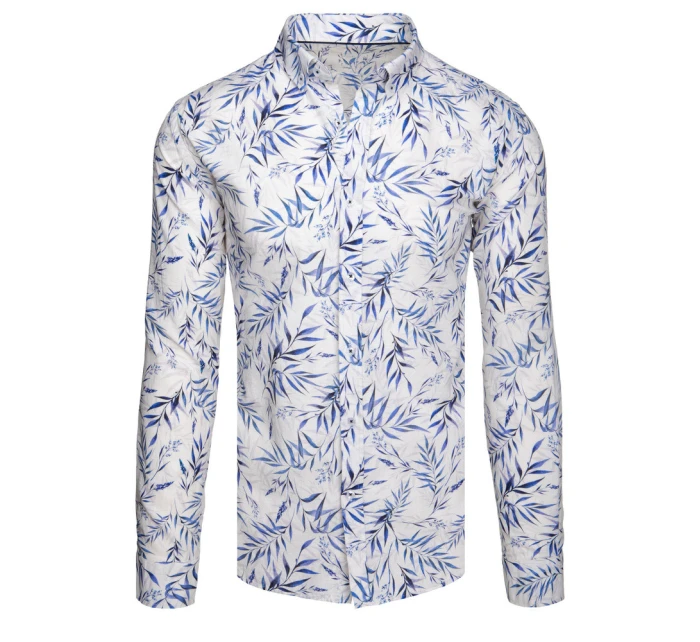 Pánská košile s listy bílá model 21989355 - Dstreet Pánská košile s listy bílá model 21989355 - Dstreet