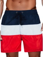 Pánske tmavomodré a sivé plavecké šortky Dstreet SX2516