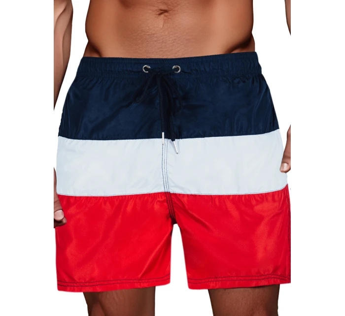 Pánske tmavomodré a sivé plavecké šortky Dstreet SX2516