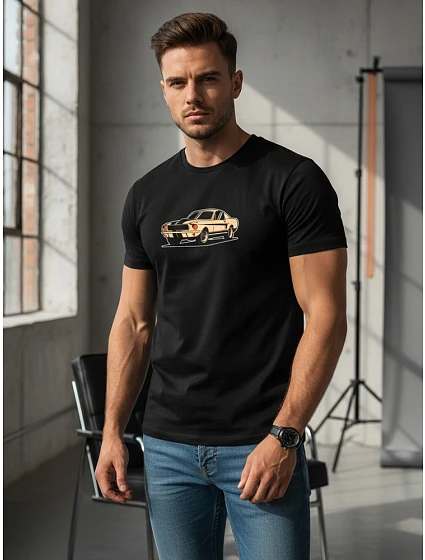 Tshirt męski z nadrukiem czarny model 22147789 - FashionStreet