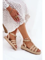 Dámské Sandály Na Platformě Se Zlatým Béžové model 21699040 - Boto Dámské Sandály Na Platformě Se Zlatým Béžové model 21699040 - Boto