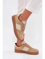 Zamszowe Sneakersy Damskie Daniel Lopez Just Dare SS2D4022 Beżowe