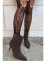 Kožené semišové kotníčkové boty na podpatku s podšívkou Big Star model 22386424 Hnědé - Big Star Shoes