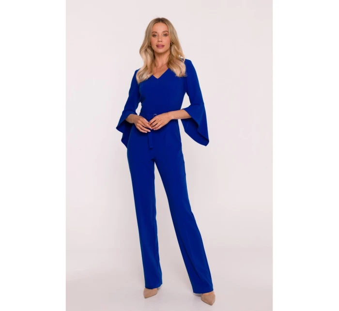 S416 Kombinéza s volánovými rukávmi - kráľovská modrá