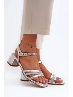 Dámske sandále na nízkom podpätku z ekokože Sergio Leone Silver Dámske sandále na nízkom podpätku z ekokože Sergio Leone Silver