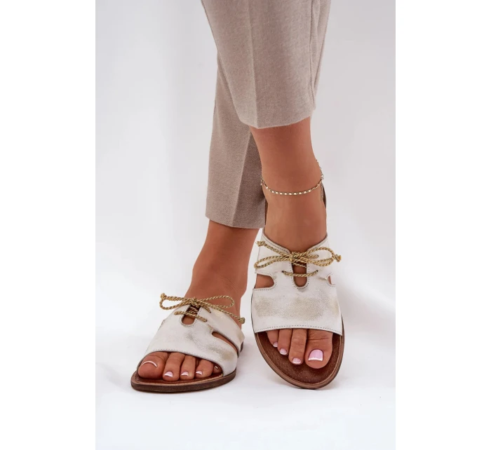 Dámské pantofle Ecru s hnědou model 21292984 - Inello