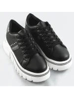 Čierne dámske tenisky sneakers "traktory" (88-25)