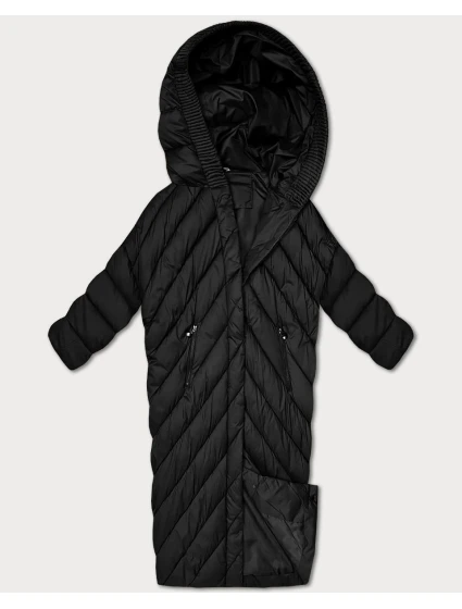 Čierna zimná bunda v štýle netopiera (P3-6026-1)