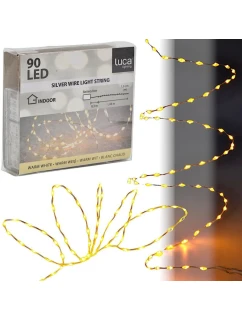 BATÉRIOU OVLÁDANÉ DRÔTENÉ SVETLÁ GIRLANDA 90 VIEDOL TEPLÁ BIELA BLESK LUCA