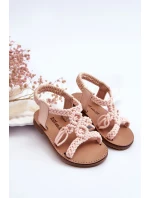 Dziecięce Plecione Wsuwane Sandały Różowe Tracy