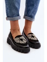 Lakované dámské mokasíny model 21647064 černé - Laura Messi