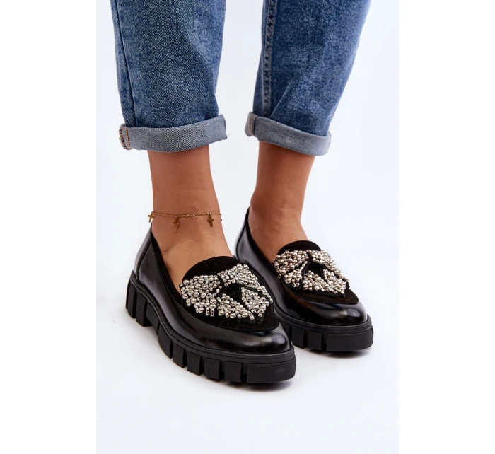 Lakované dámské mokasíny model 21647064 černé - Laura Messi