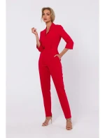 M751 Kombinéza so šálovým golierom - červená