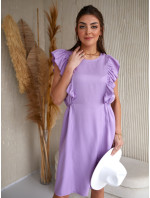 Jemné letné šaty s fialovými volánmi