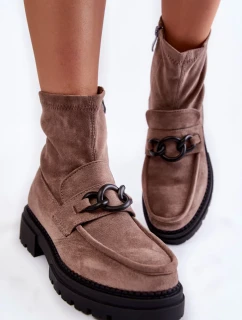 Dámské semišové kozačky La.Fi 250042B-SU Béžove