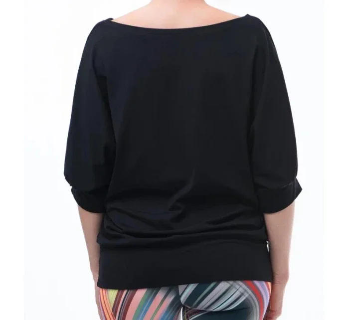 Dámske čierne tričko s 3/4 netopierím rukávom A6101 - Litex Dámske čierne tričko s 3/4 netopierím rukávom A6101 - Litex