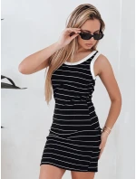 Dámske pruhované mini šaty PREFAB black FashionStreet EY2578