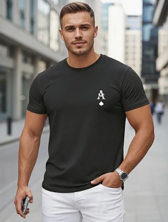 Pánske bavlnené tričko s potlačou AS Pik, čierne, FashionStreet NX5130R