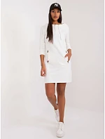 Dámské teplákové mini šaty v barvě ecru model 20298577 - Factory Price Dámské teplákové mini šaty v barvě ecru model 20298577 - Factory Price