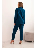 Dámská souprava s viskózou a ozdobami a model 21232439 kalhotami mořská - K-Fashion