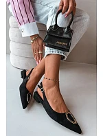 Dámske sandále na nízkom podpätku s ozdobou Black Sparkle Dámske sandále na nízkom podpätku s ozdobou Black Sparkle
