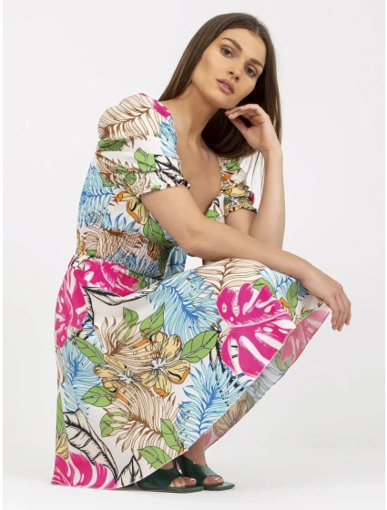 Šaty DHJ SK 15836.51 biela a modrá