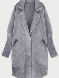 Dlouhý šedý vlněný přehoz přes oblečení typu model 22383840 - MADE IN ITALY