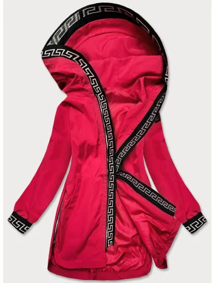 Jednoduchá červená dámska bunda (B8017-4)