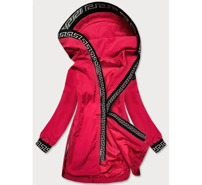 Jednoduchá červená dámska bunda (B8017-4)