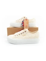 Lee Cooper Dámske šnurovacie športové topánky Beige Dámske tenisky na platforme
