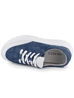 Dámske kožené topánky na platforme modré Vince women's