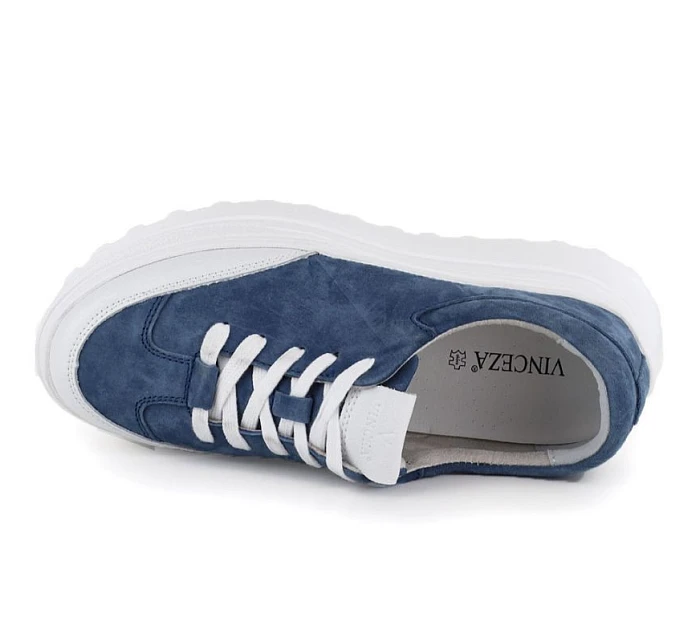 Dámske kožené topánky na platforme modré Vince women's