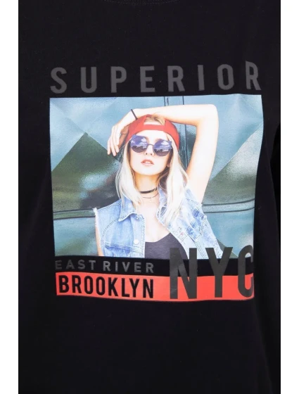 Blúzka s potlačou Superior čierna