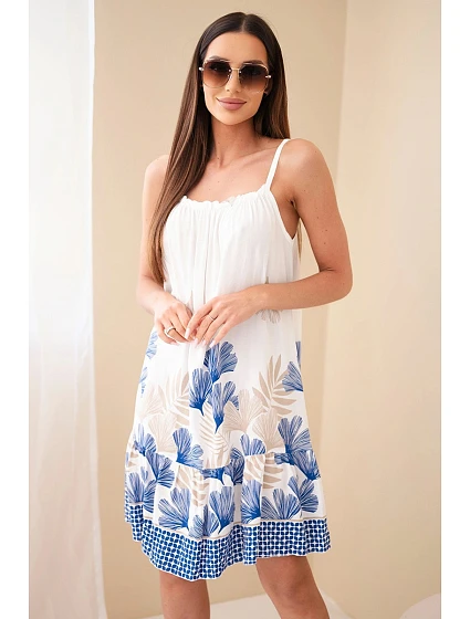 Dámské šaty na ramínka s potiskem chrpová