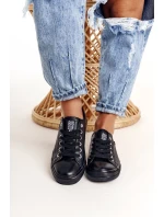 Damskie Skórzane Trampki Big Star Czarne V274871 Damskie Skórzane Trampki Big Star Czarne V274871