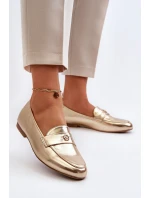 Dámské mokasíny na ploché podrážce zlaté model 21653969 - EVENTO