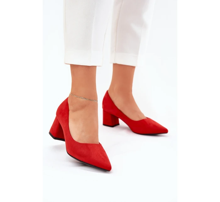 Dámské lodičky se na sloupku červené model 21690444 - Boto Dámské lodičky se na sloupku červené model 21690444 - Boto