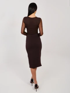 Sukňa RV SD 7847.80 tmavohnedá