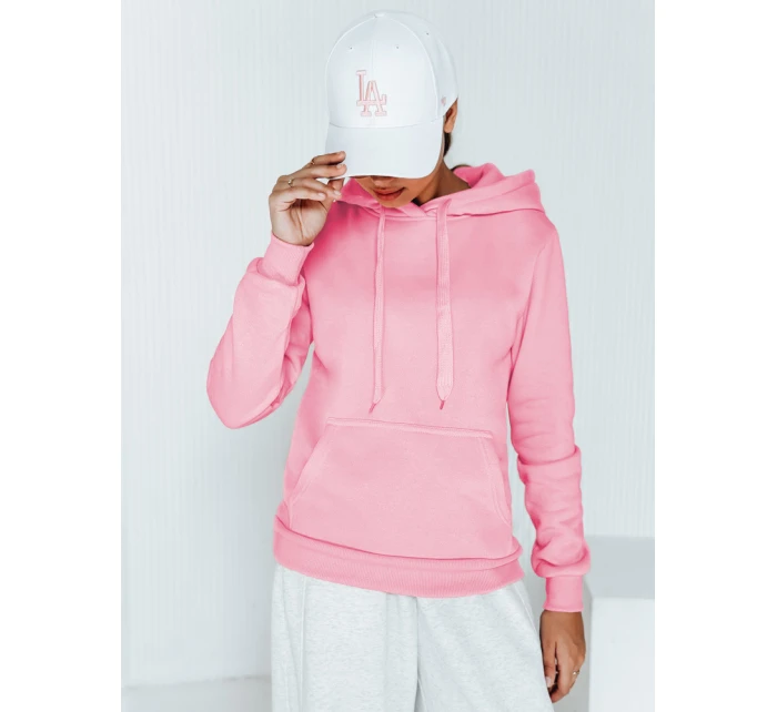 Dámská mikina BASIC s kapucí růžová model 21962140 - Dstreet