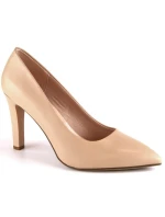 Sergio Leone W SK415B béžové lodičky na podpätku