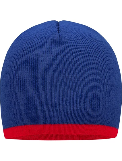 Daiber MB 7584 Pletená čiapka s kontrastným lemom 03.7584 royal/red Daiber MB 7584 Pletená čiapka s kontrastným lemom 03.7584 royal/red