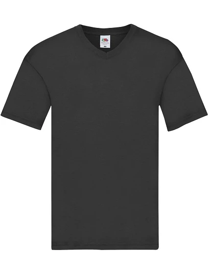 Fruit of the Loom Original V-Neck T Pánske tričko s výstrihom do V 16.1426 čierne