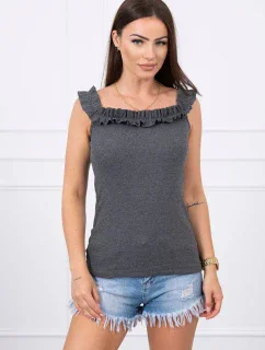 model 18744799 halenka s volánky grafitová - K-Fashion