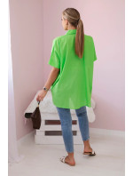 Bavlněná košile s krátkým rukávem jasně zelená