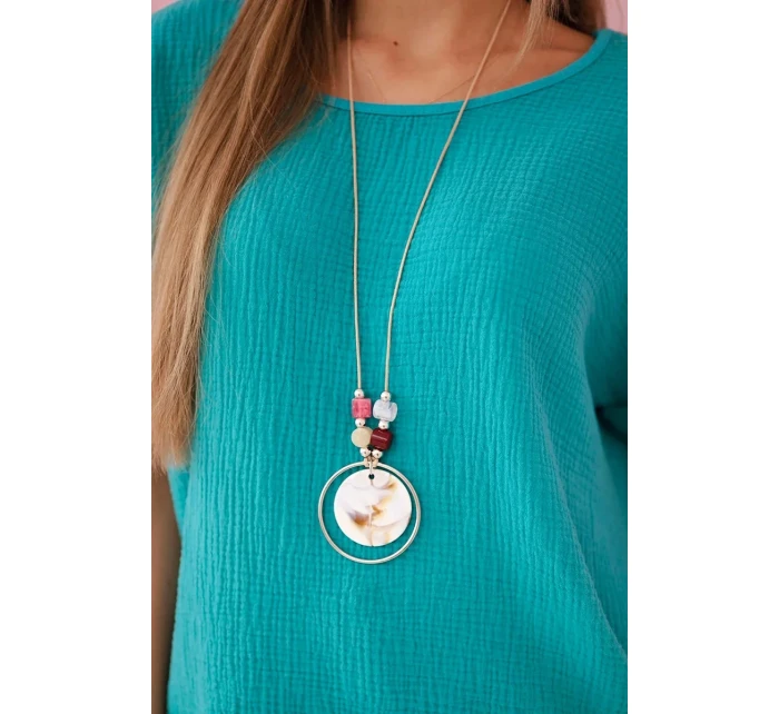 Mušelínová blúzka s náhrdelníkom svetlo modro-zelená Mušelínová blúzka s náhrdelníkom svetlo modro-zelená