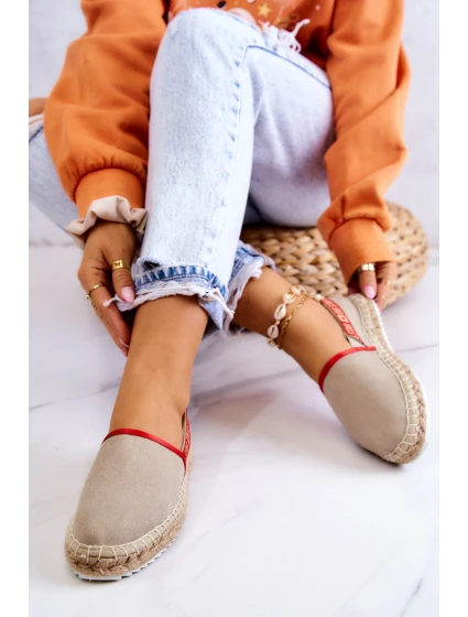 Materiałowe Espadryle Wsuwane Big Star JJ274879 Beżowe