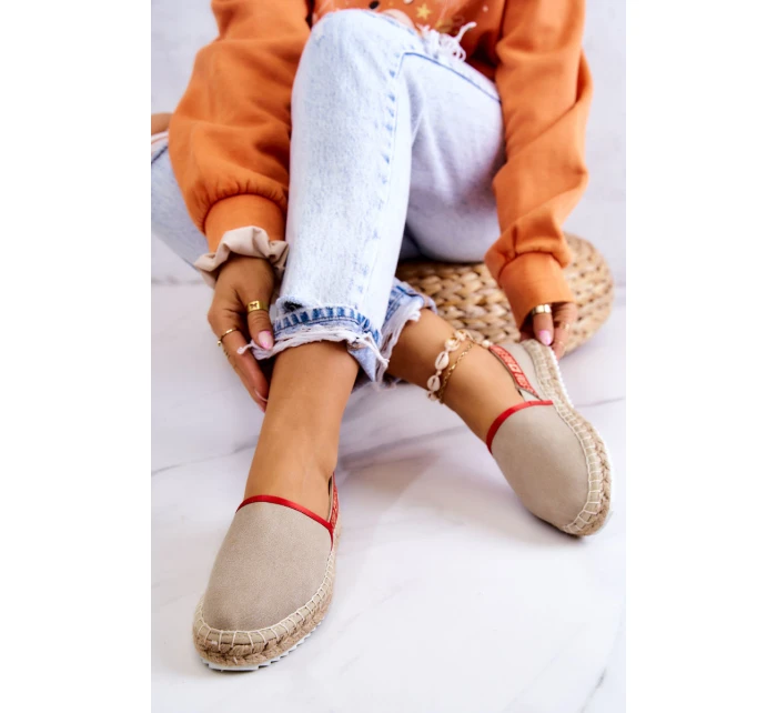 Materiałowe Espadryle Wsuwane Big Star JJ274879 Beżowe
