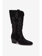 Velurové Dámské  Na Podpatku Černé model 21705036 - Zazoo