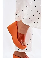 Dámské nazouváky na platformě s průhledným páskem Oranžové Zolretia