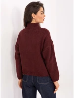 Sweter MI SW model 21393045 bordowy - FPrice Sweter MI SW model 21393045 bordowy - FPrice